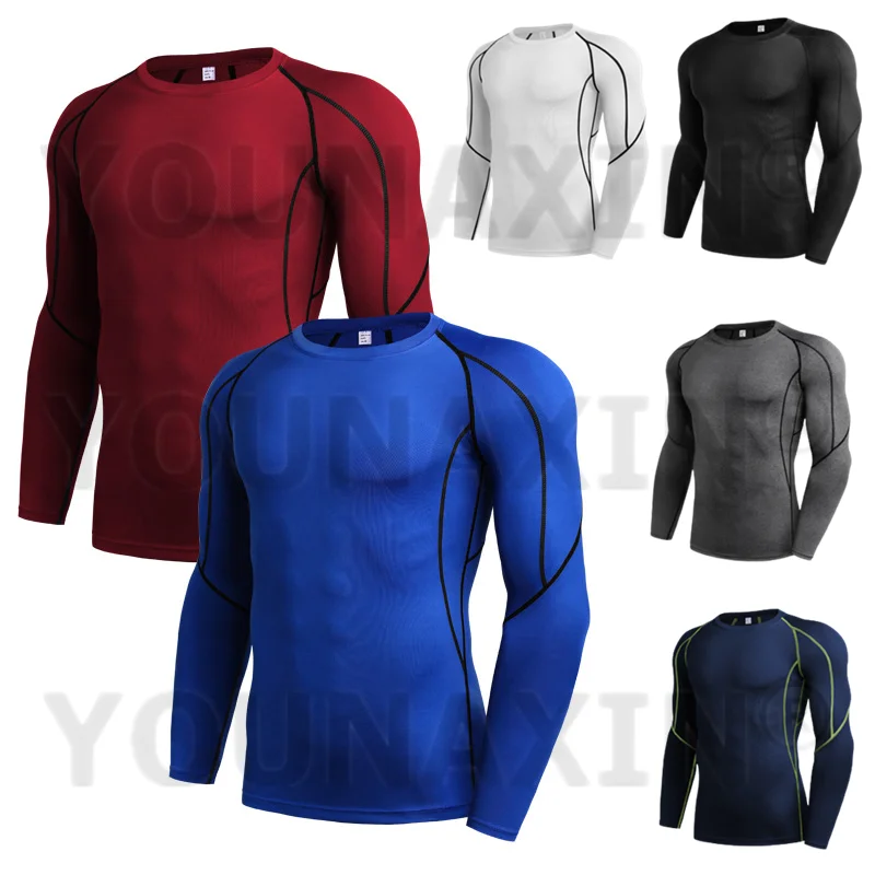 Men's Basketball Sportswear Running Yoga Fitness Long Sleeves T-shirt Bottoming Shirt Cycling Training Top S M L XL 2XL 3XL