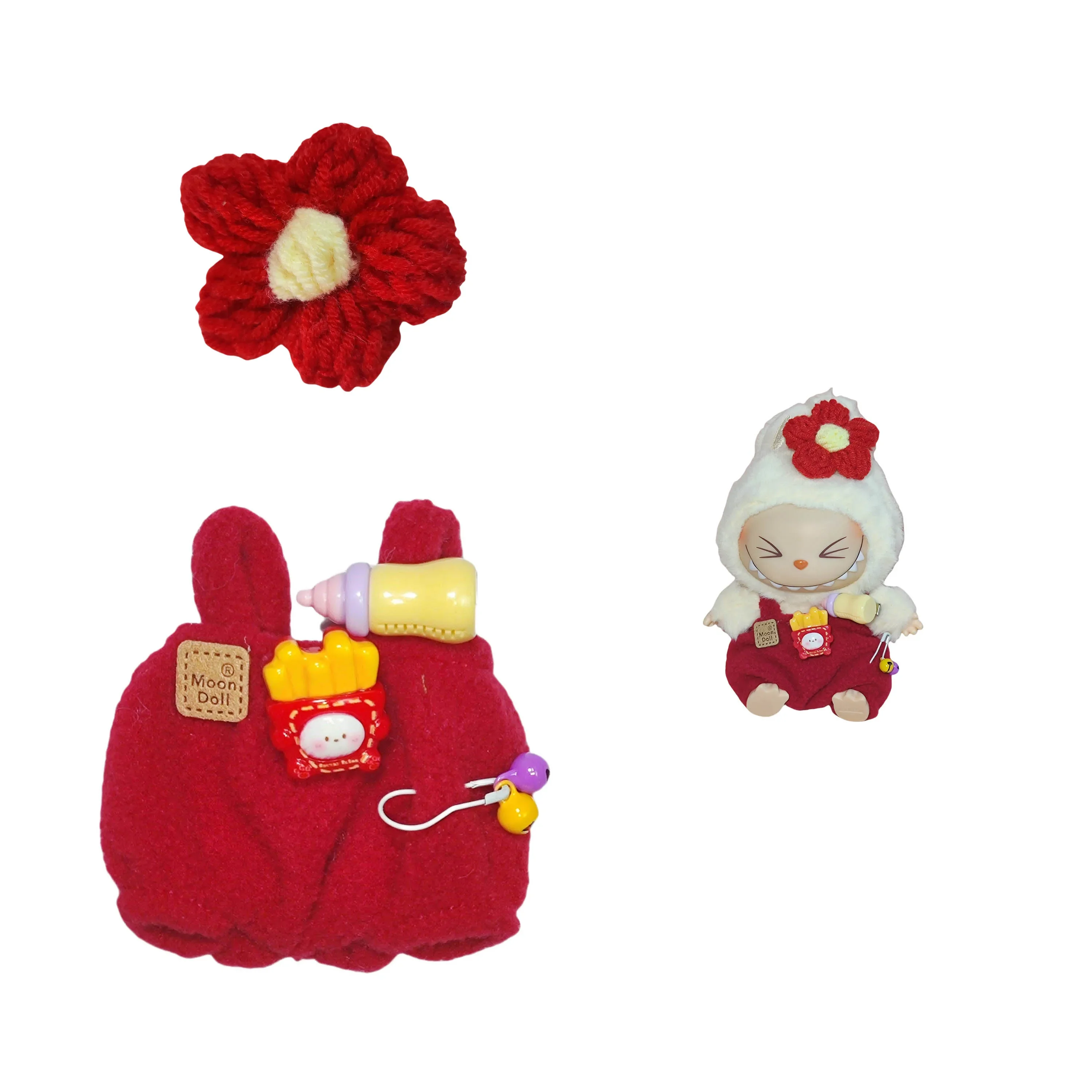 Labubu 用服 座っているベビー服 かわいいマカロンアクセサリー かわいい装飾服