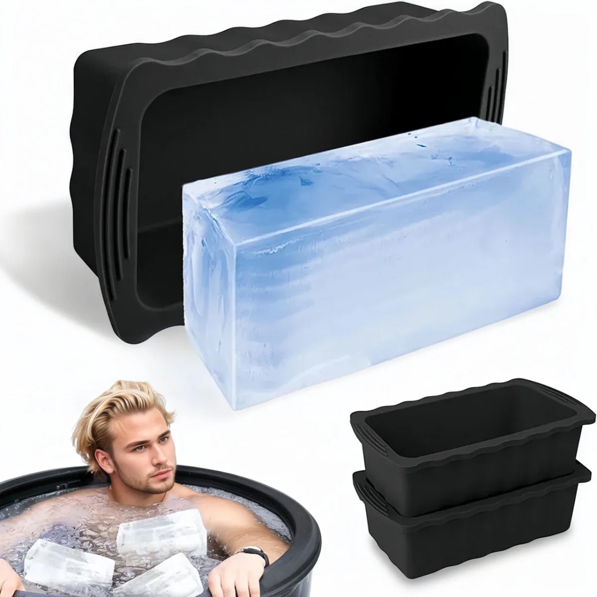 1/3/5PCS Silicone Ice Cube Mold Large Ice Tray Fast Freezing Reusable Ice Bucket Block Maker Oversized