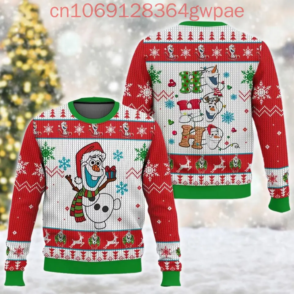 Frozen Anna Elsa Olaf Christmas Ugly Sweaters Disney 3d Print Christmas Ugly Sweaters Fashion Men's Women's Casual Sweater