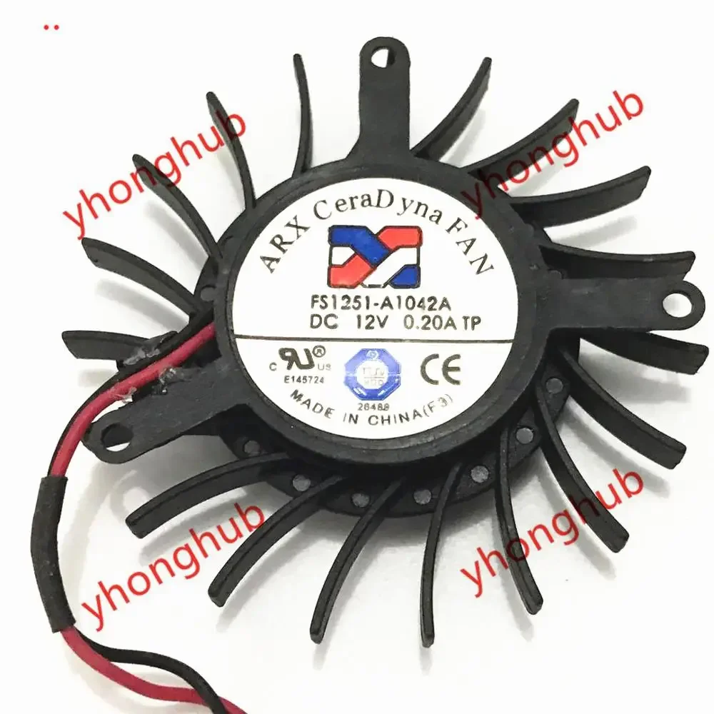 ARX FS1251-A1042A DC 12V 0.2A 50x50x10mm 2-Wire Server Round Fan