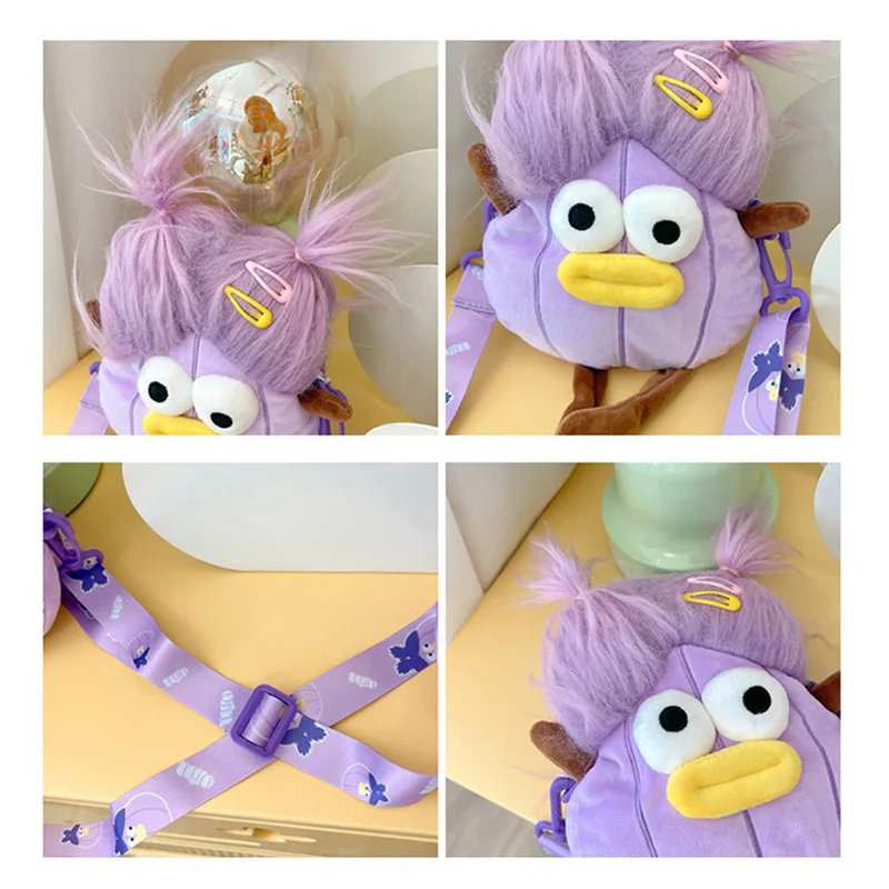 Borsa a tracolla divertente creativa Verdure di cartone animato Capelli fritti Borsa a tracolla in peluche di mais Bella borsa con cerniera per studenti bambini