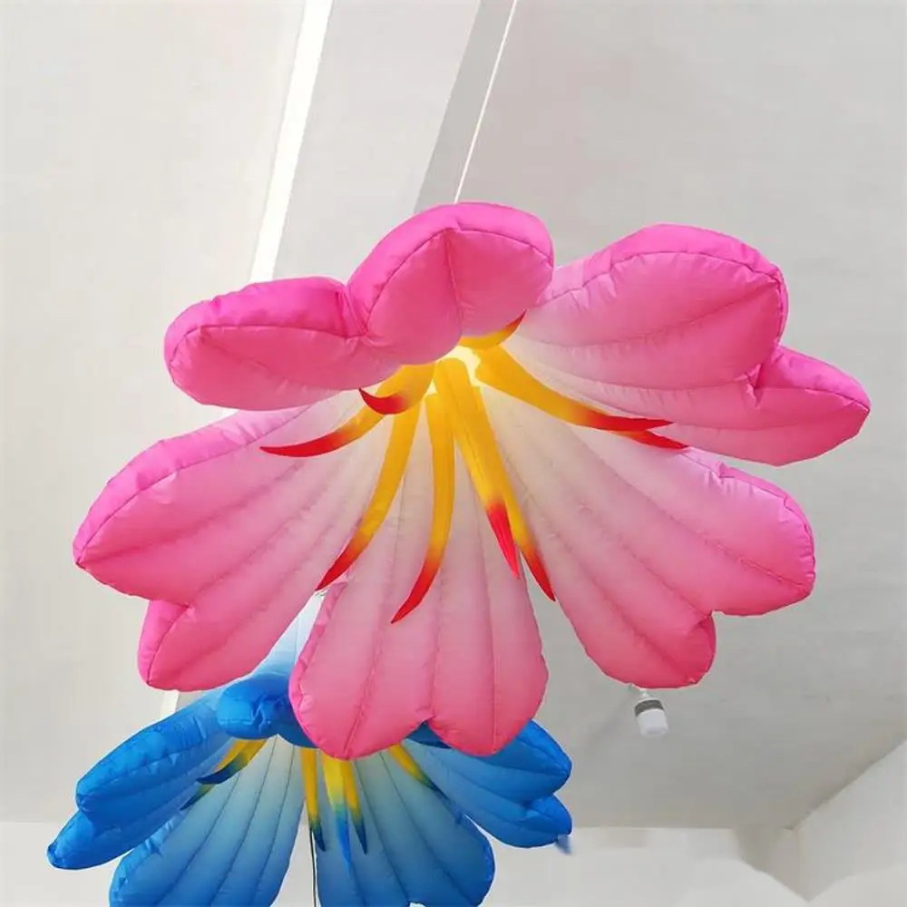 Artificial Giant With Led Light Event Ceiling Hanging Inflatable Lily Flower For Wedding Party Decoration