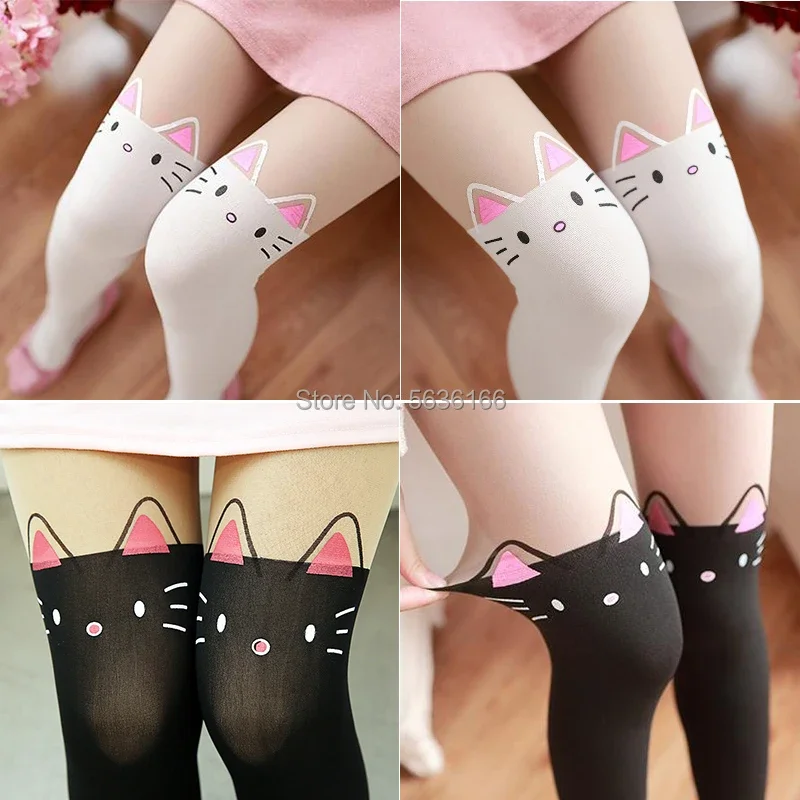 Anime Sailor Cosplay Meias para Meninas, Meias Overknee, Meias Lolita, Desenhos Animados Do Gato, Perneiras Apertadas, Bonito