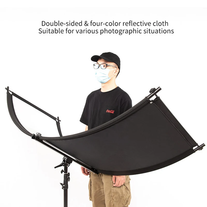 U-Shaped 180*60cm 3 in 1 Photography Reflector Collapsibe Light Reflective Cloth Soft Diffuser for Camera Video Studio Photo