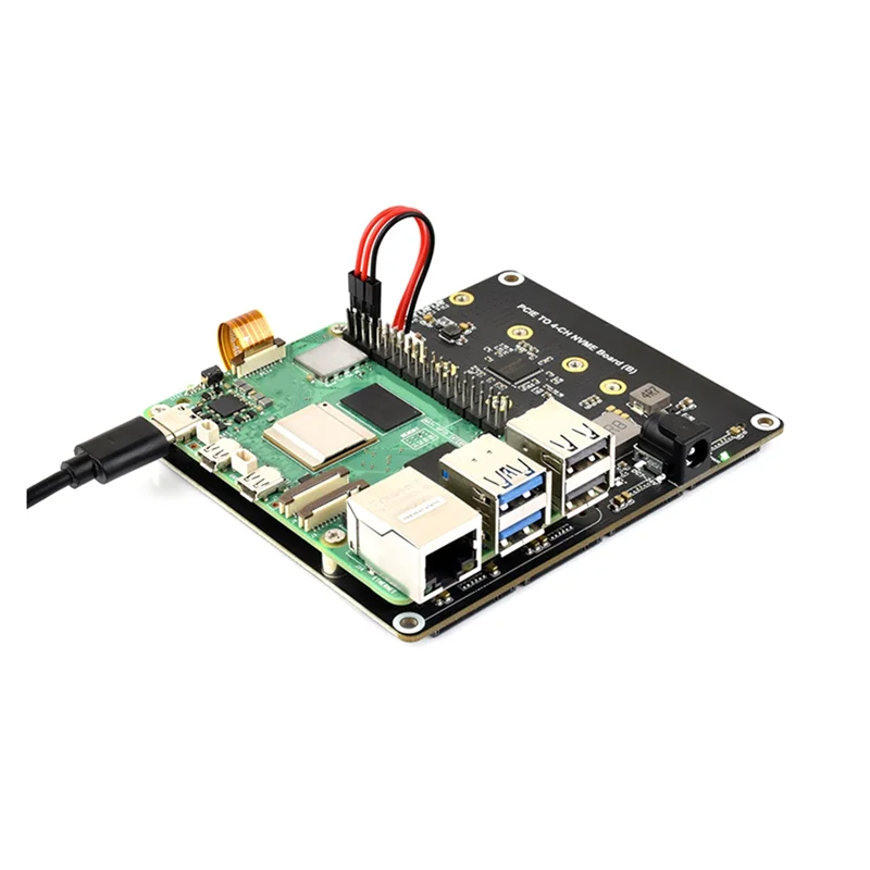 

Waveshare Forraspberry Pi 5 Pcie To4-CH M.2 Nvme SSD Adapter Board Compatible With2280/2260/2242/2230 M.2 Hard Drives Forpi5