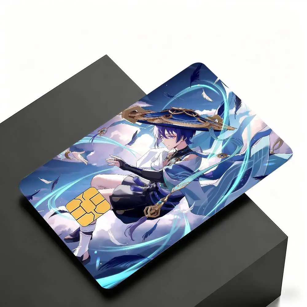 Genshin Impact Scaramouche Wander Kreditkarten-Skin-Aufkleber 4er-Set Folie Bus-Pass Frontdekoration Bank-Debitkarten Wasserdicht – Detail 9