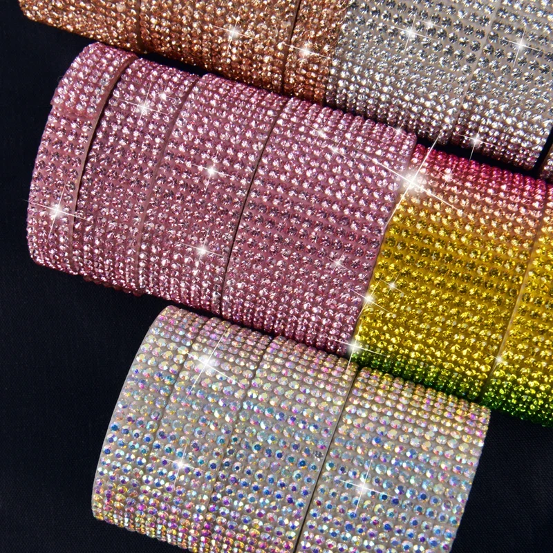 1 Yard Crystal Diamond Sticker Rhinestone Strip Sheet Self Self Adhesive Ribbon DIY Handmade Arts Crafts Car Phone Decoration