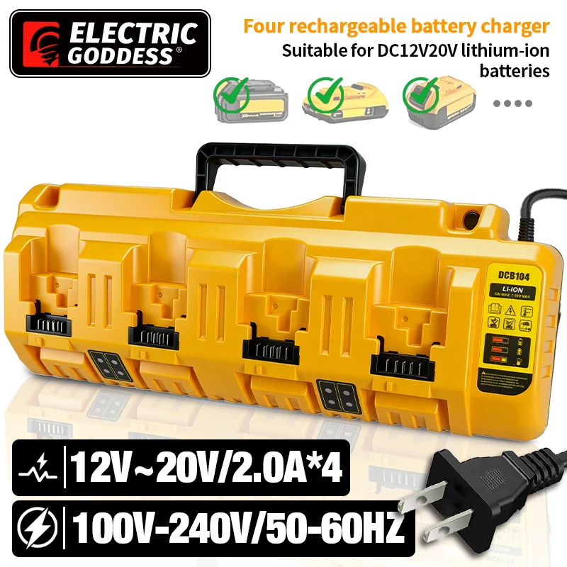 180W 2A 100-240V Replacement for Dewalt 20V Battery Charger Compatible Dewalt 12V 20V Lithium Battery DCB120 DCB127 DCB112 ﻿