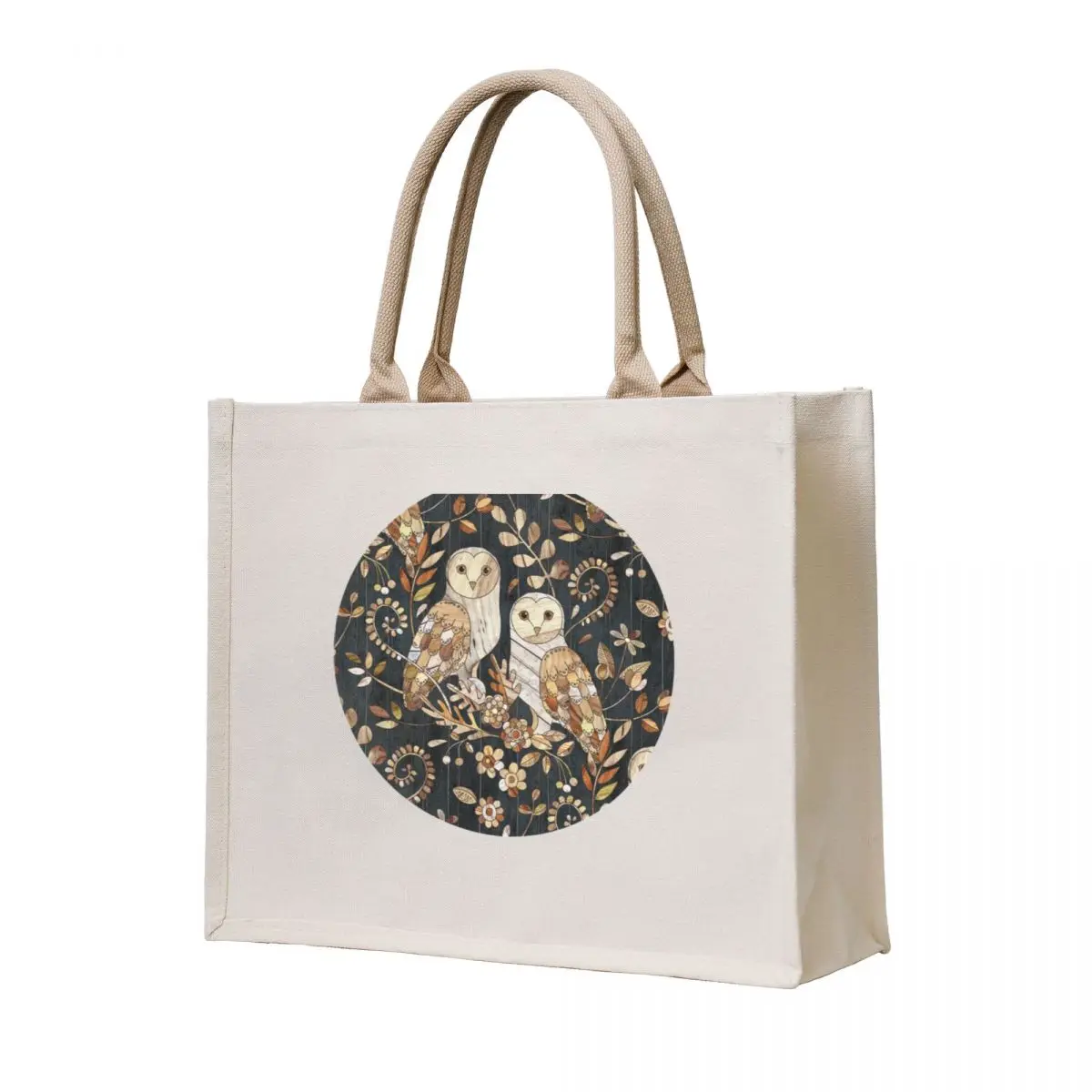 

Wooden Wonderland Barn Owl Collage Tote Bag tote bag Shopper bag canvas tote