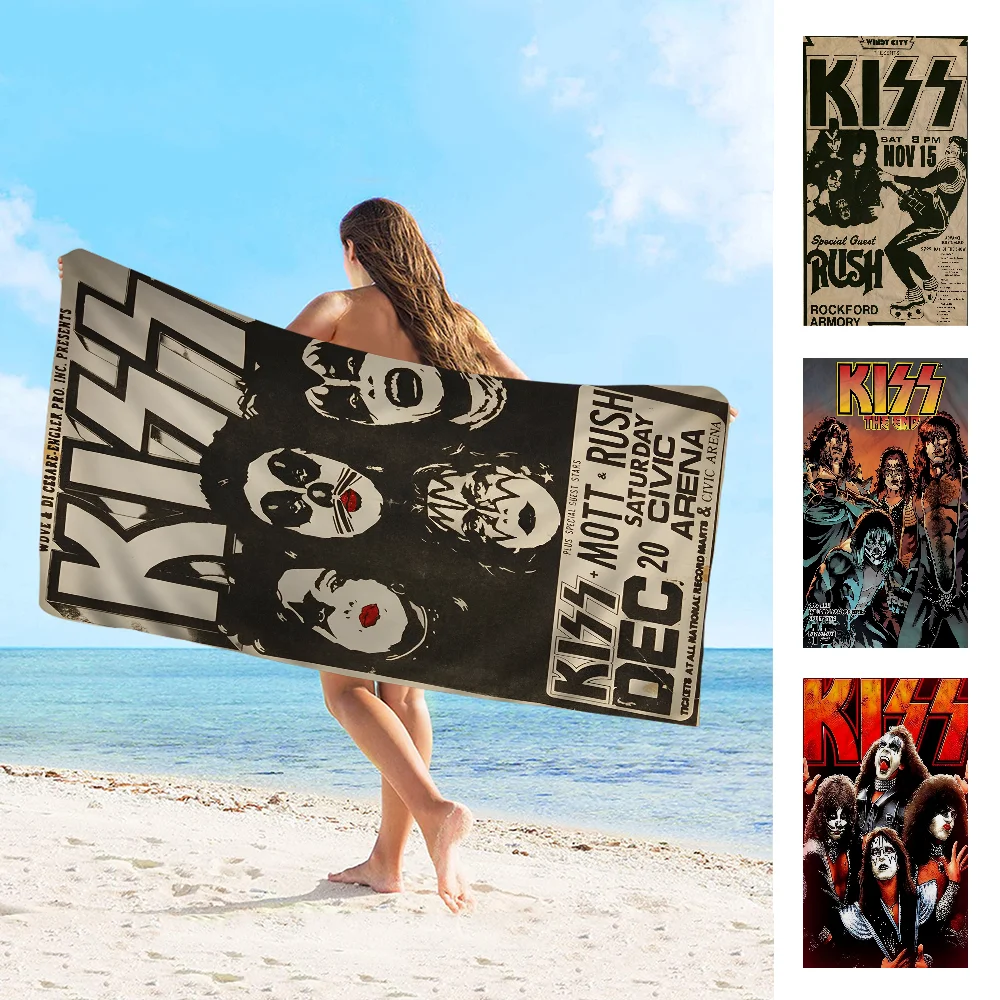 Kiss Band Microfiber Printed Beach Towel Mountain Climbing Yoga Beach Swimming Running Absorbent Soft Towel