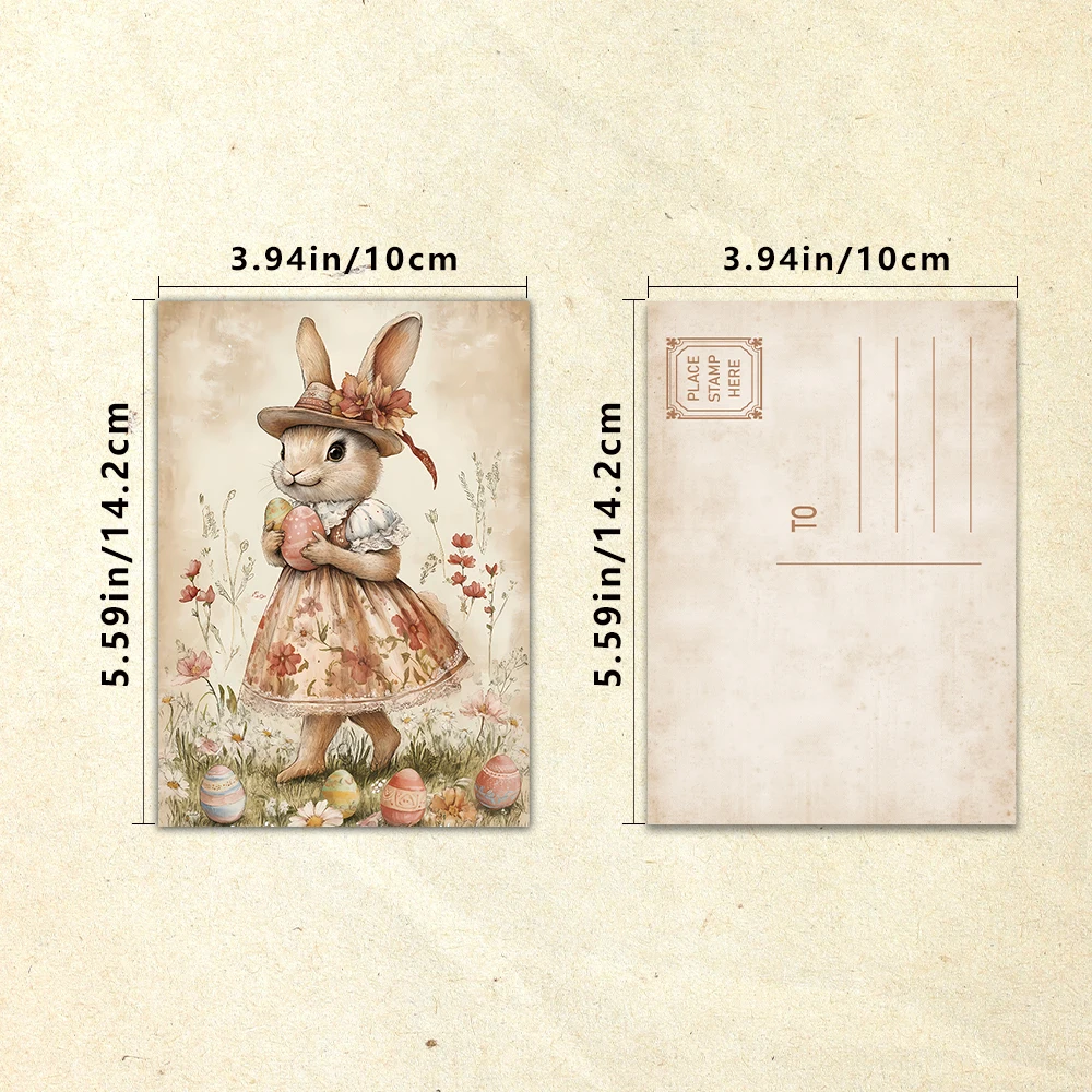 32pcs, Vintage Easter postcard/country rustic/indoor bedroom decoration/wall sticker/congratulations message card/mailing
