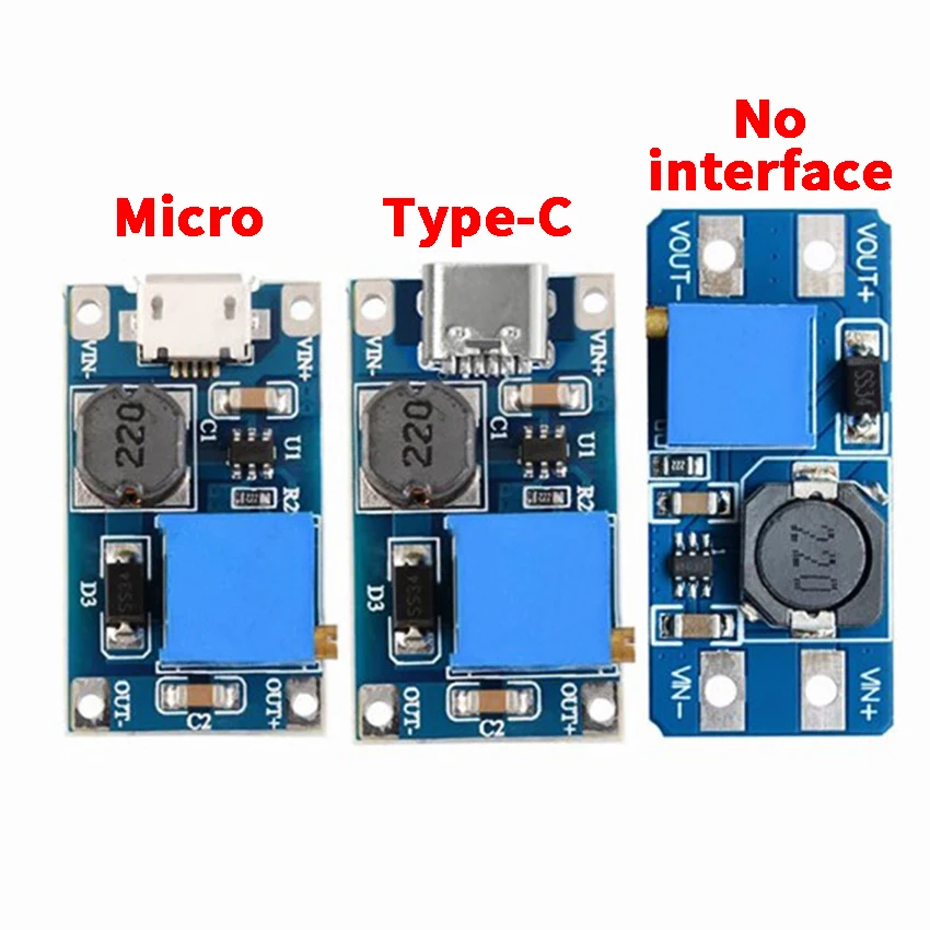 1pcs MT3608 DC-DC Step Up Converter Booster Power Supply Module Boost Step-up Board With/Without MICRO USB Maximum Output 28V 2A