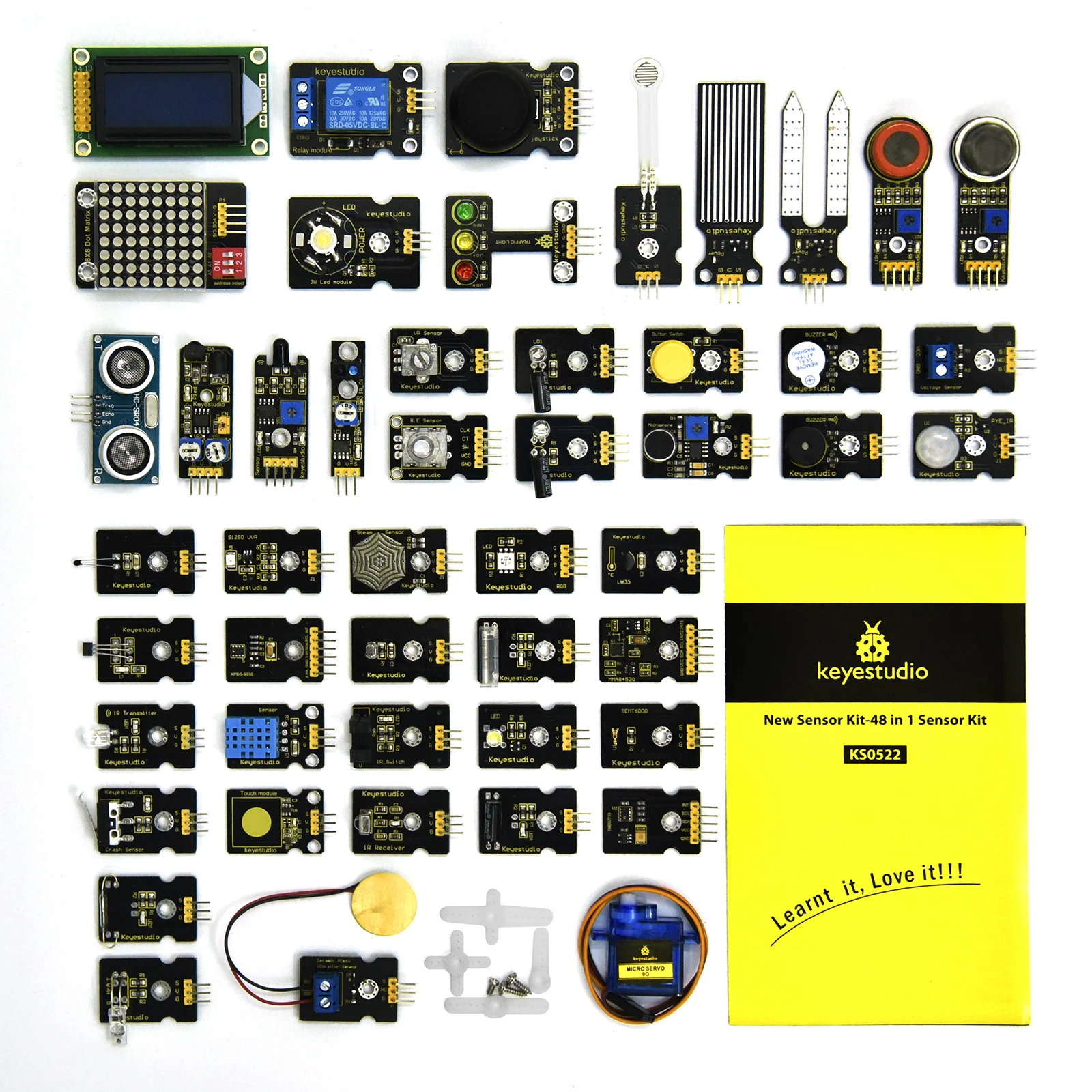 

2024 Sensor Starter Kit 48 in 1 With Gift Box For Arduino UNOR3&2560Mega Starter Sensor Kit DIY Learning (48pcs Projects)