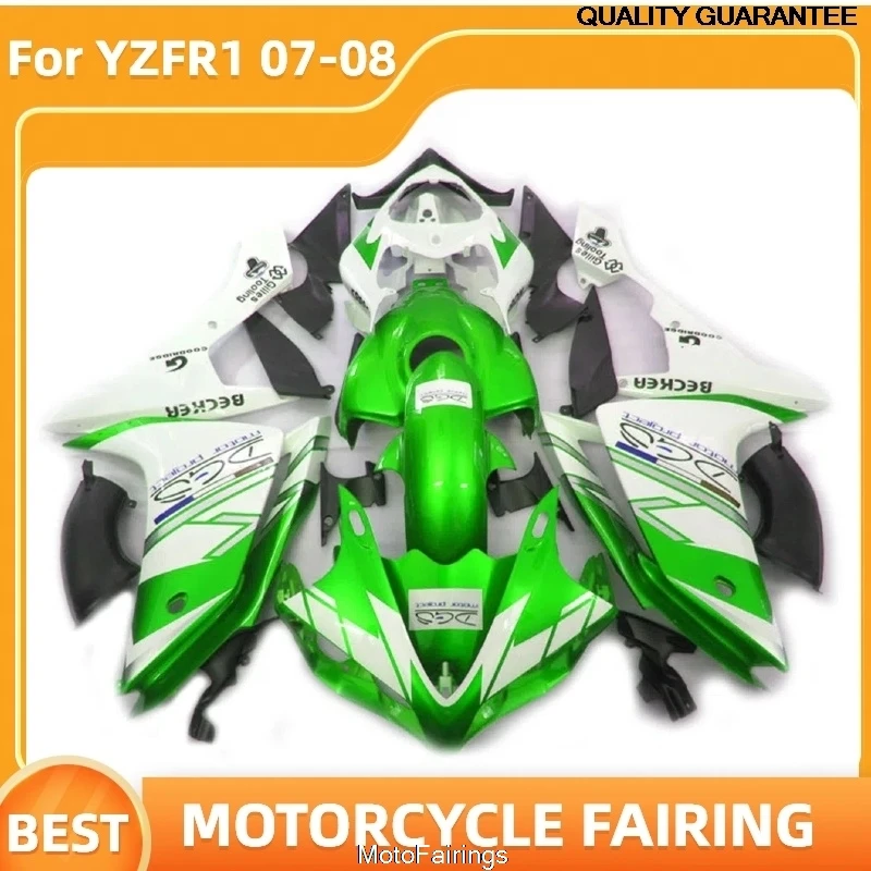 Green  White Fairings kit For YAMAHA  2007 2008  YZFR1 YZF R1 07 08 YZF R1   Fairing set