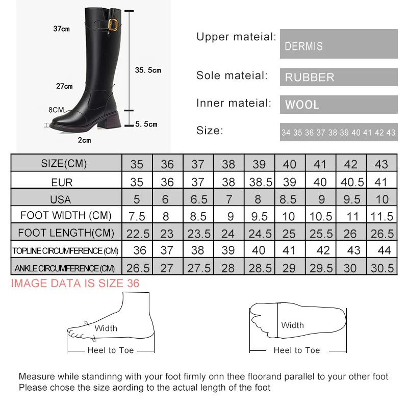 DIMANYU Women's Long Boots Non-slip 2024 Winter New Genuine Leather Women's Boots Wool Warm Large Size Female Knight Boots