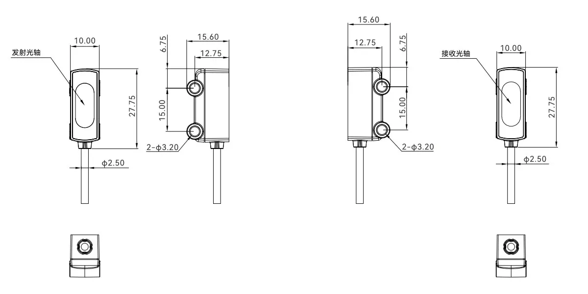 AKUSENSE PTN-T150PO 1500 مللي متر المدى ضبط من خلال شعاع مربع الكهروضوئية الاستشعار PNP ضوء على موقف المستودع AGV رافعة شوكية