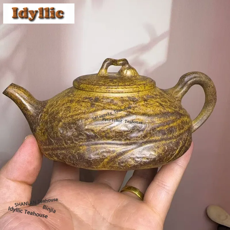 170ml Ancient Yixing Purple Clay Teapots Handmade gong chun Pot Raw Ore wood-fired porcelain Mud Tea Maker Kettle Zisha Tea Set