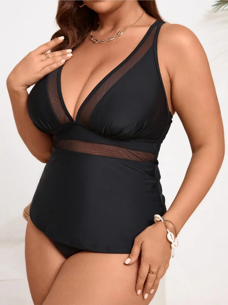 

L-5XL Plus Size High Waist Bikini Women's Push Up Big Large Size Swimsuit 2026 Summer Mujer Tummy Control Swimwear Bikini Sets
