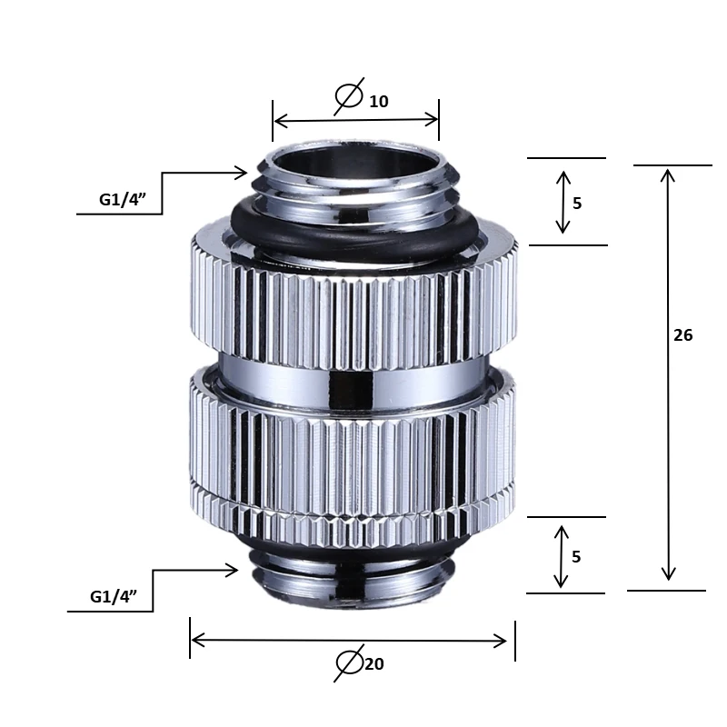 Shyrrik conectores rotativos G1/4 'Macho a macho/16-21mm 22-31mm 41-69mm cobre SLI Ajuste de refrigeración por agua