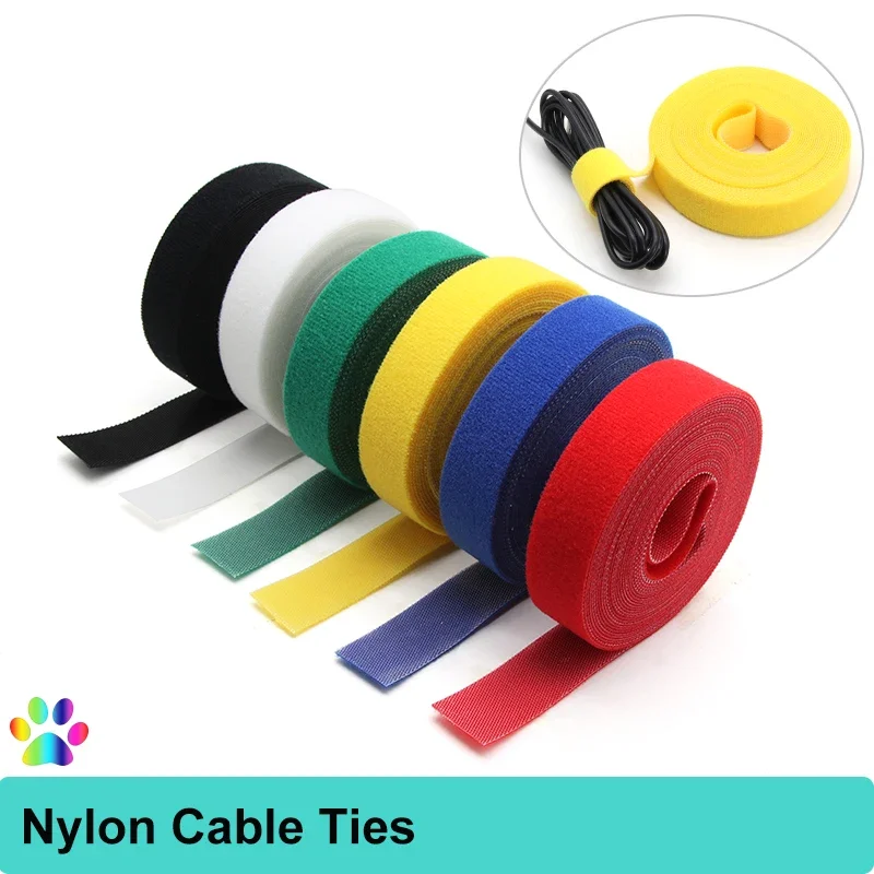 5m/roll Cable Tie Holder Self Adhesive DIY Accessories Nylon Strap Cable Management Strips Wire Organizer Fastener Tape