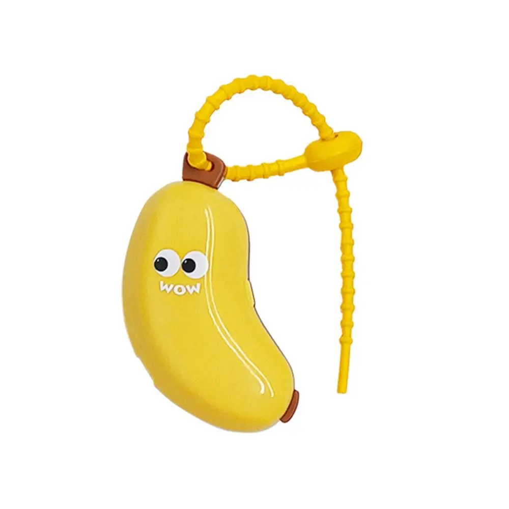 หัวแปรงสีฟันพลาสติกฝาครอบป้องกันแบบพกพากล้วยรูปร่างแปรงสีฟันกรณีหมวกแปรงป้องกัน 2in1