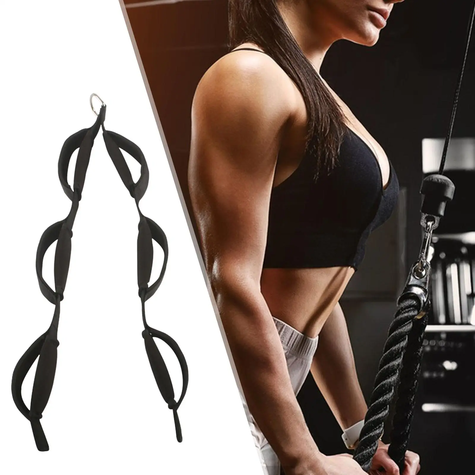 

Tricep Rope Strap Suspension Band Long Rope Cable Bodybuilding Fitness Pull Down Biceps Rope Extension Strap for Gym Home Adult