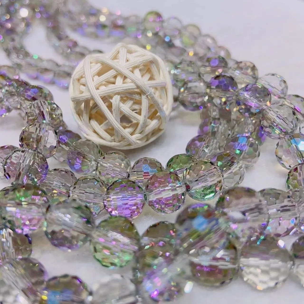 오스트리아 96 얼굴 투명 공 구슬 크리스탈 유리 느슨한 구슬 보석 만들기 DIY 팔찌 목... - 5