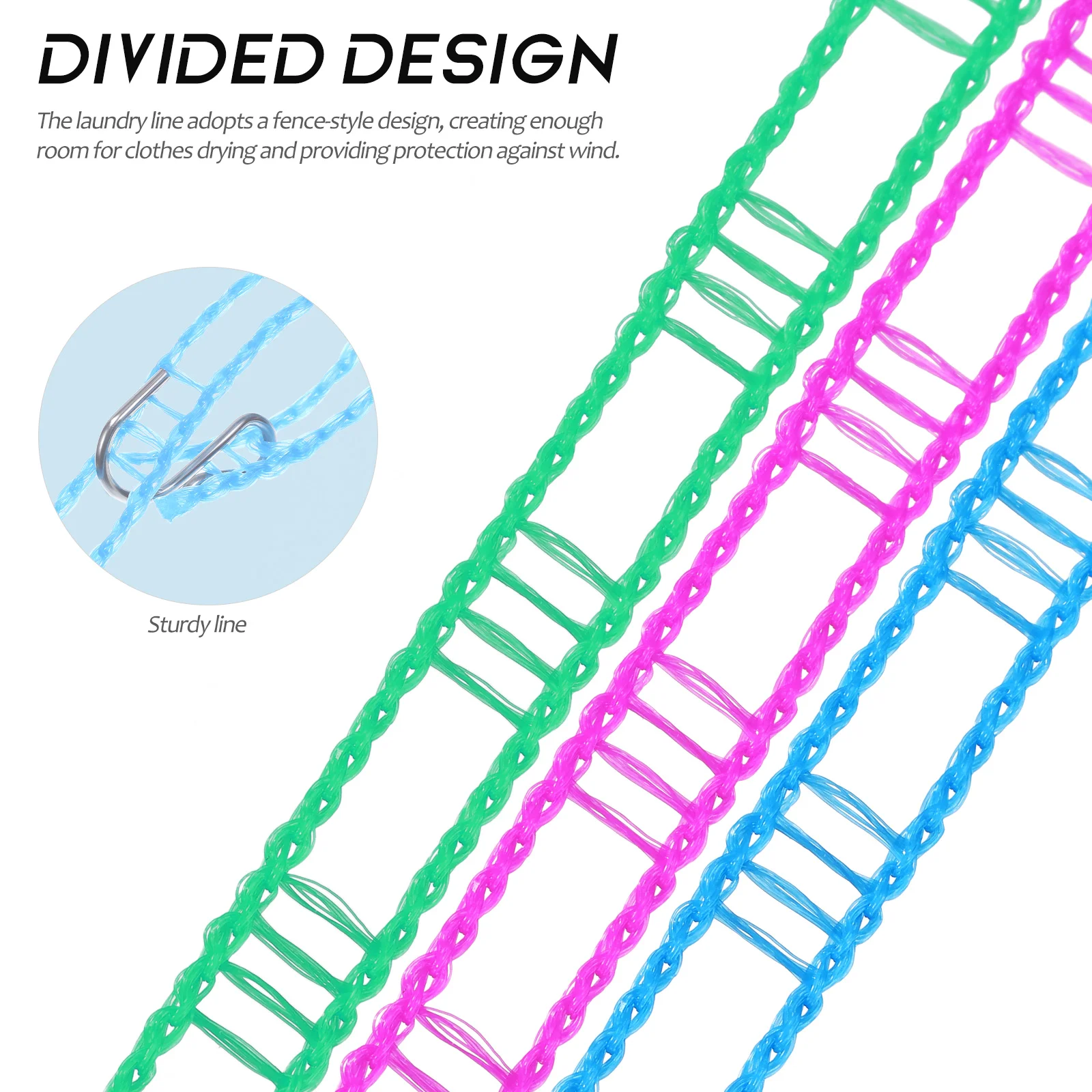 

3pcs 3 Rolls Laundry Line Heavy Duty Nylon Portable Clothesline Outdoor Camping Travel Windproof Drying Rope Retractable