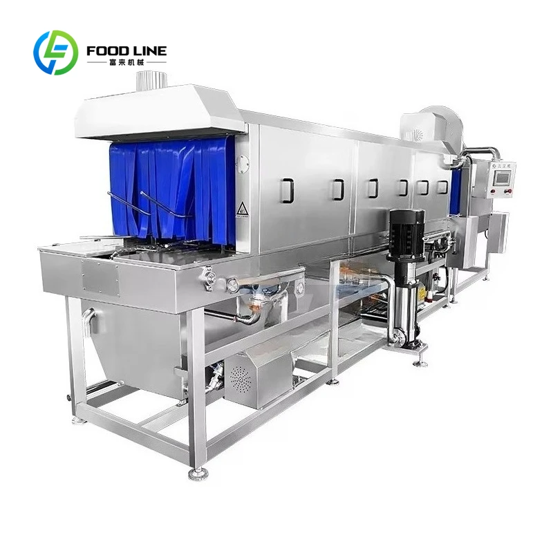 Customized Commercial Automatic Plastic Pallet Tray Basket Cleaner PLC Engine Core Tunnel Washer Turnover Basket Washing Machine