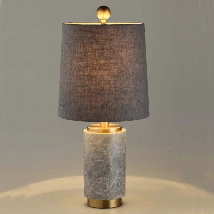 

Modern minimalist gray marble creative personality bedroom LED light luxury hotel lobby model room bedside table lamp