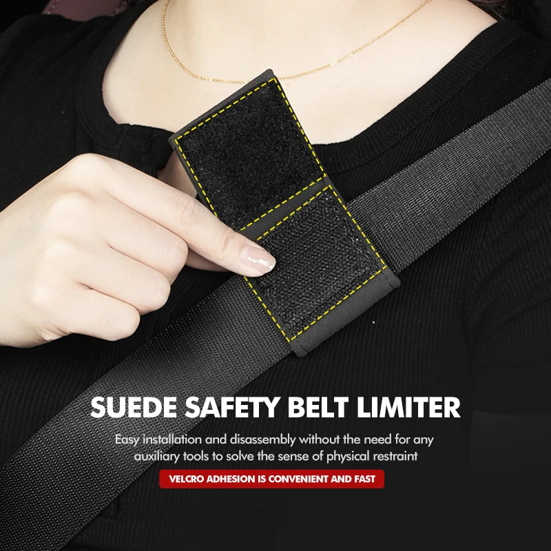 Car Seat Safety Belt Leather Limiter Accessories Auto Universal For KIA Sorento Stinger Spectra Niro Cadenza Sephia - view 4