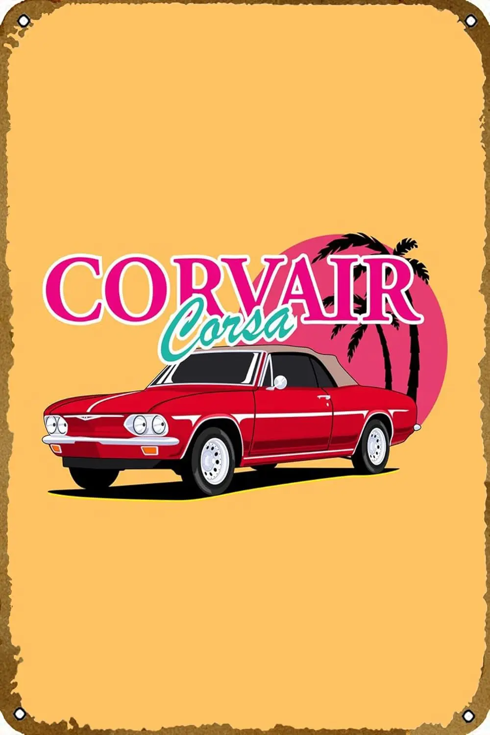 Corvair Corsa Classic Cars Retro Car Metal Tin Sign Posters Wall Decor 12X8-Inch 8inchx12inch 1pc