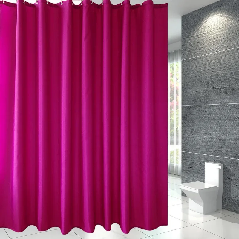 

2025 polyester waterproof shower curtain hot sale solid color bathroom cloth shower curtain mildew-proof hotel shower curtain