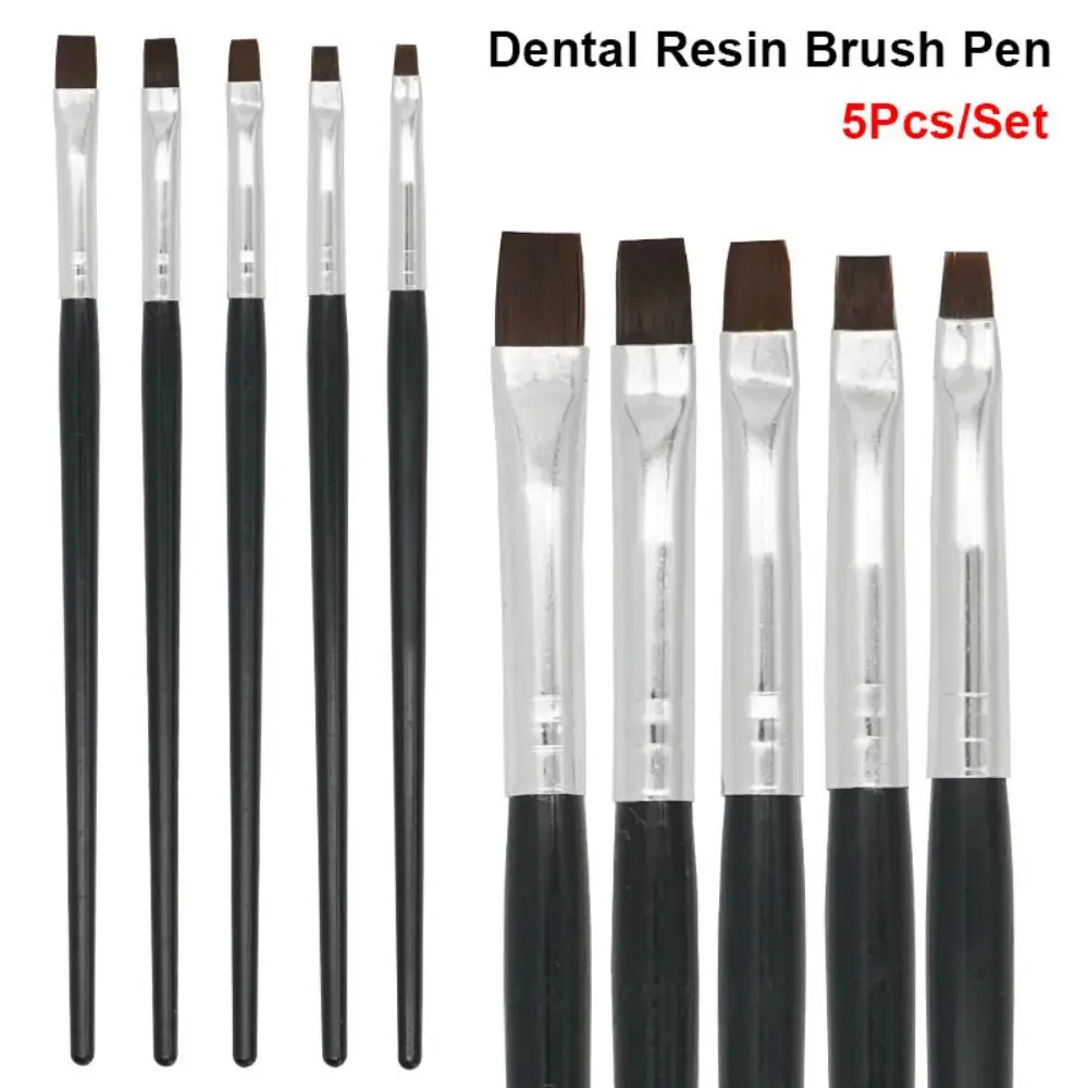 5Pcs Durable Porcelain Teeth Shaping Dental Resin Brush Pen Nylon 17cm Painting Pen Nail Art Acrylic Pen Dentistry Lab Tool