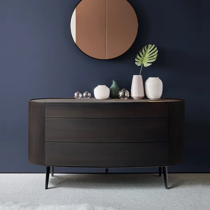 Minimalist bedside table, smoked wooden pipe cabinet, wind bedroom, bedside storage, white wax wood storage cabinet