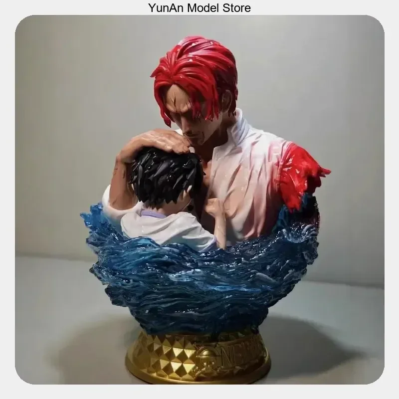 

Anime Bust Figure Statue Model Collection Desktop Decoration Ornament 13cm One Piece Shanks Putting Straw Hat On Luffy Head