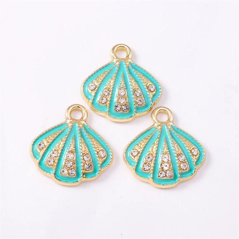 

Duarte 20Pcs/Lot Cute Crystal Enamel Shell Charms Pendants for Jewelry Making Earrings Necklaces Bracelets Accessories DIY Gifts
