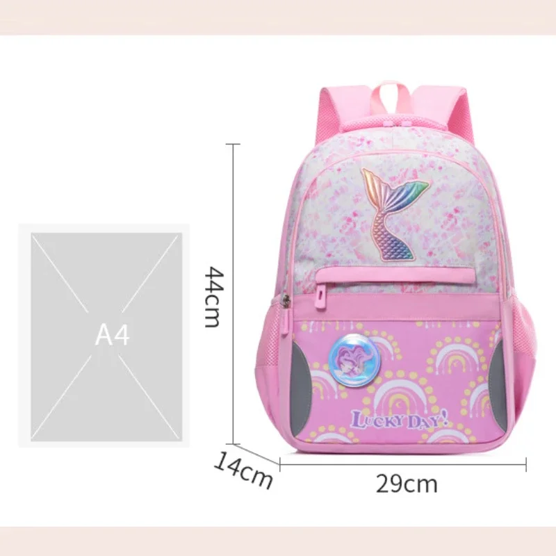 Mochila escolar para niños, bolsa de escuela primaria, bonita cola de sirena, impermeable, ligera, novedad, 024