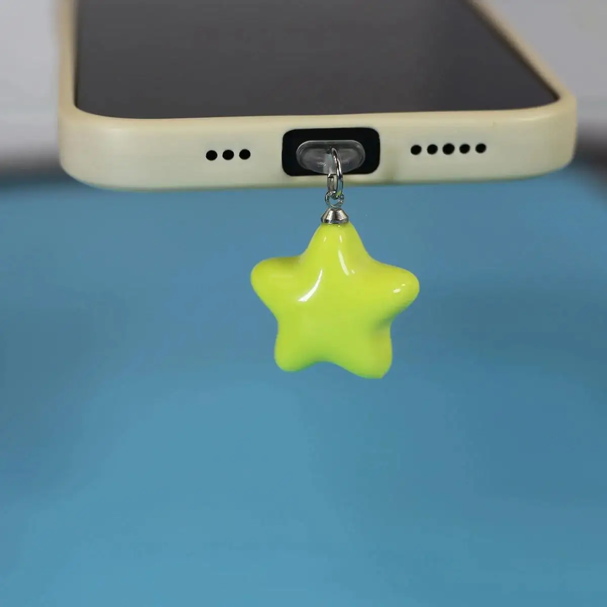 การ์ตูนดาวห้าเหลี่ยมโทรศัพท์ปลั๊กฝุ่นที่เรียบง่ายและน่ารักโทรศัพท์มือถือตกแต่งจี้จี้อุปกรณ์เสริม