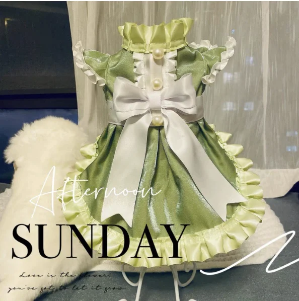 DC0120  Fashionable design Pet Summer Clothes doll Fragmented Flower Princess Dress Teddy doll Princess aprons