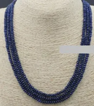 Women's 3Rows 2x4mm Natural Pink Jade Faceted Gems Beads Necklace 18-20''