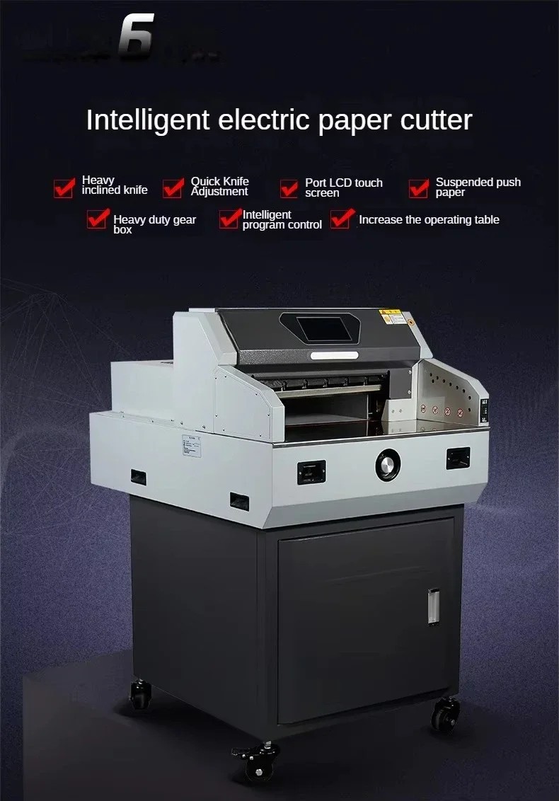 Programmable Paper Cutter - 80mm Heavy Cutting and Photoelectric Safety for Printing Workshop