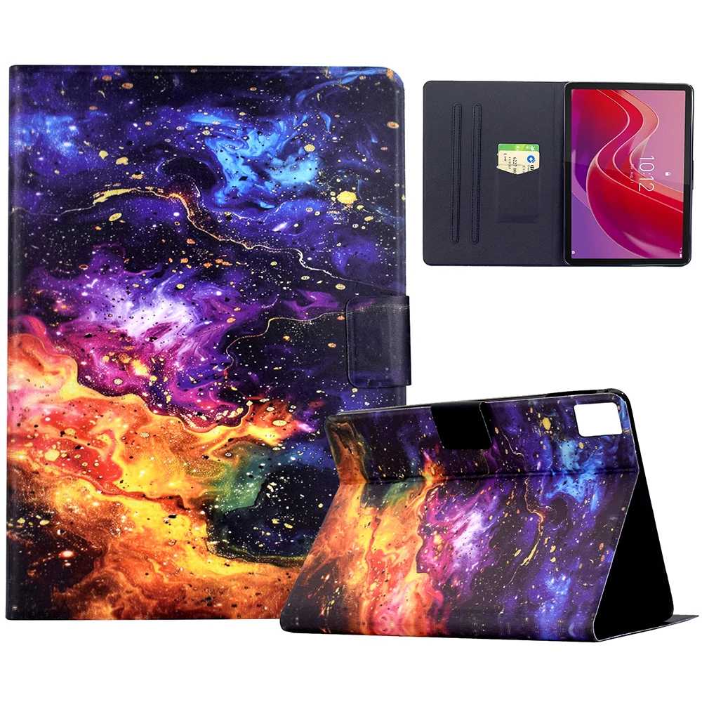 

For Lenovo Tab M11 / Xiaoxin Pad 11 2024 Stand Case Pattern Printing Tablet Leather Cover with Auto Wake / Sleep - Nebula