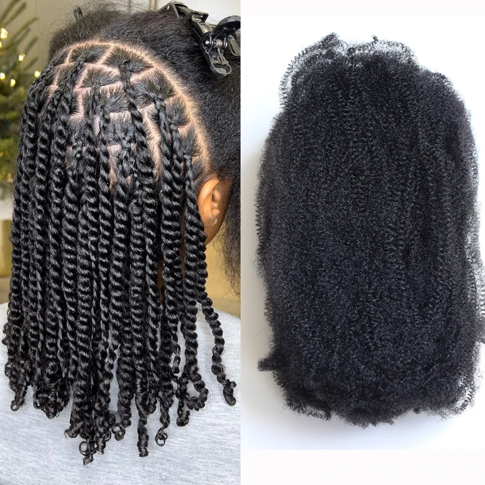 Spring Afro Twist Pre-Separated Black Synthetic Marley Faux Locs Easy Apply Cuban Twist Crochet Braiding Hair for Women