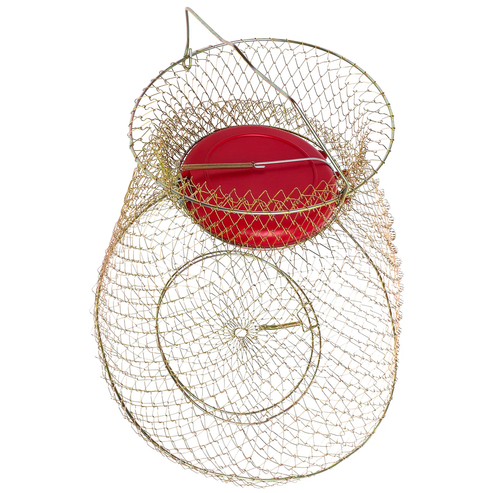 

Practical Fishing Guard Cage Mesh Net with Floating Bowl Durable Iron Material Easy Carry Fish Protector Fishing Cage