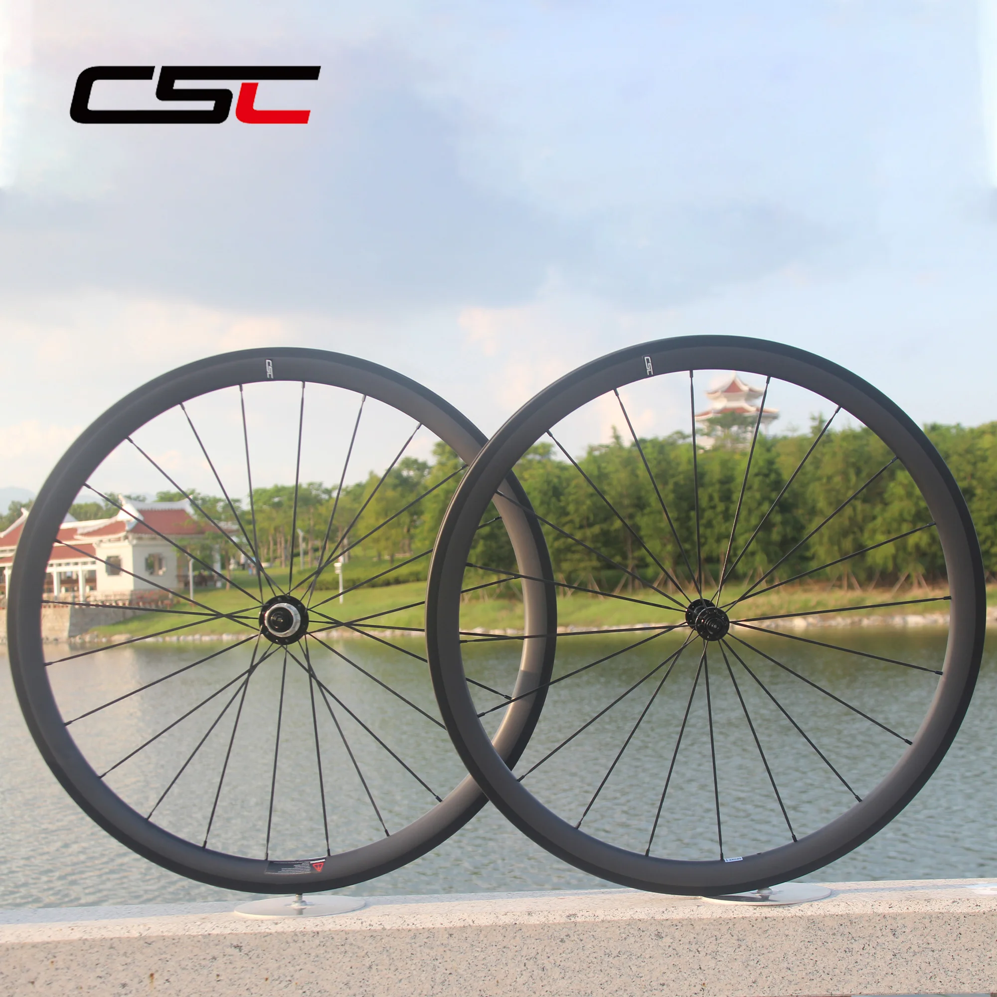 CSC 700C UD ماتي عجلات الكربون الطريق دراجة العجلات R13 محور الخامس الفرامل حافة الطريق الدراجة 25/28 مللي متر عرض الفاصلة 20/24 ثقوب #1