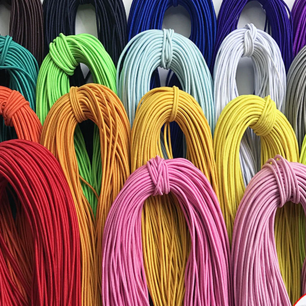 

100m White Round Elastic Band Ribbon for DIY Masks Signs Banner Binding Stretch Cord Elastic Band Round String