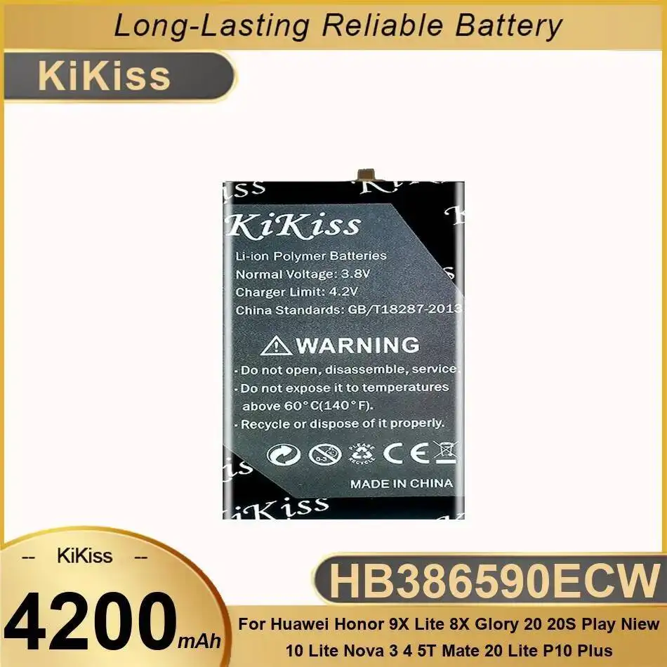 

Аккумулятор HB386590ECW 4200 мАч для Huawei Honor 9X Lite 8X Glory 20 20S Play Niew 10 Nova 3 4 5T Mate P10 Plus