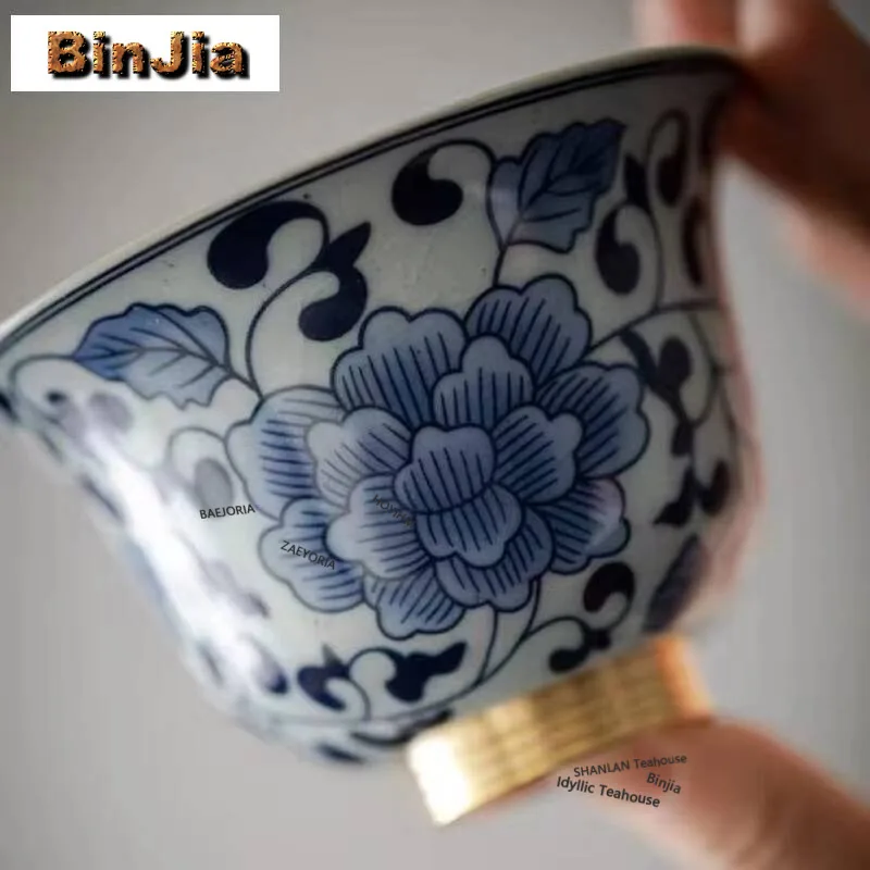 150ml Blue and White Porcelain Gaiwan Creative Tea Tureen Tea Bowl with Lid Kit Tea Maker Cover Bowl Cha Accessories Ornaments